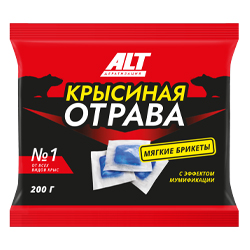 МЫШИ АЛТ КРЫСИНАЯ ОТРАВА ТЕСТО-БРИКЕТЫ  200Г 50ШТ НОВИНКА