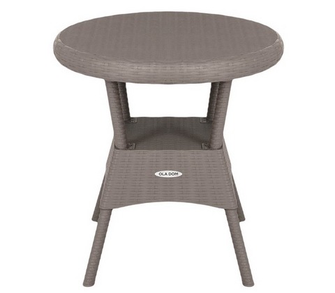 СТОЛ RATTAN КРУГЛЫЙ СЕРЫЙ OLA DOM