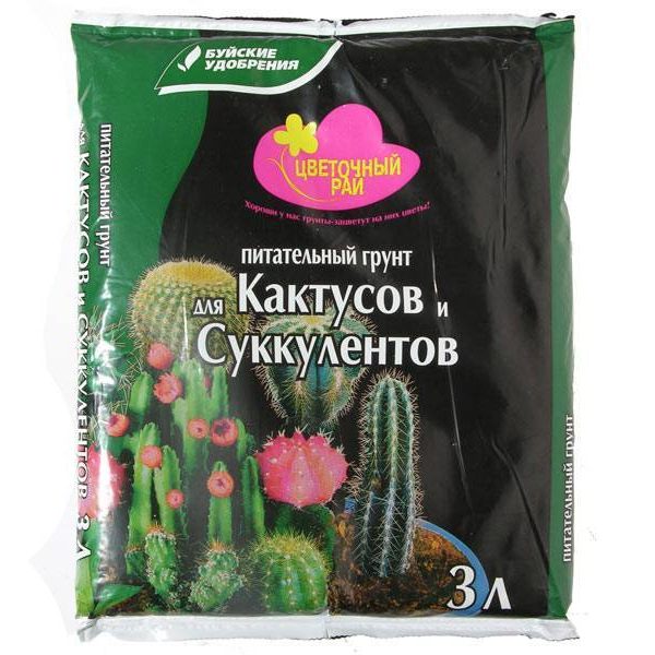 ГРУНТ БУЙ ЦВЕТОЧНЫЙ РАЙ ДЛЯ КАКТУСОВ И СУККУЛЕНТОВ 3Л /6/