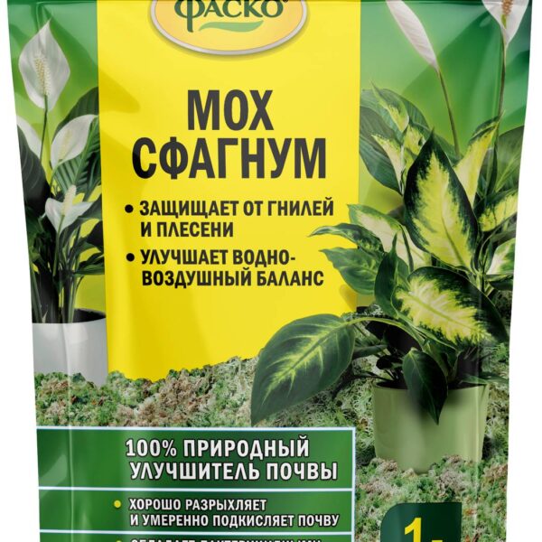 СУБСТРАТ СФАГНУМ МОХ 1Л ЦВЕТОЧНОЕ СЧАСТЬЕ ДОЙ-ПАК 20ШТ ФАСКО