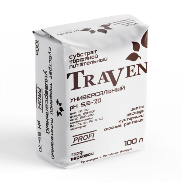 ГРУНТОСМЕСЬ TRAVEN /ТРАВЕН УНИВЕРСАЛЬНЫЙ ФР. 0-5 мм рН5,5-7,0 100Л