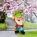 ФИГУРА ГНОМ С ТАБЛИЧКОЙ WELCOM И БЕЛКОЙ М(ПОЛИСТОУН) 16794