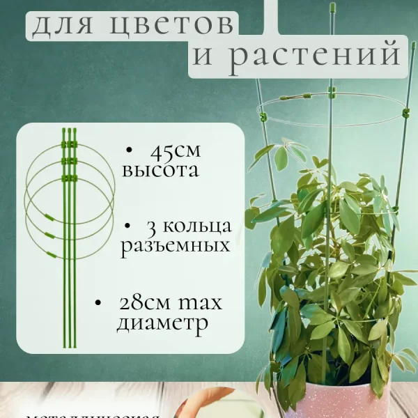 ПОДДЕРЖКА Д/РАСТЕНИЙ КРУГЛАЯ 3 КОЛЬЦА 45СМ LFS-3-45 /30/LISTOK