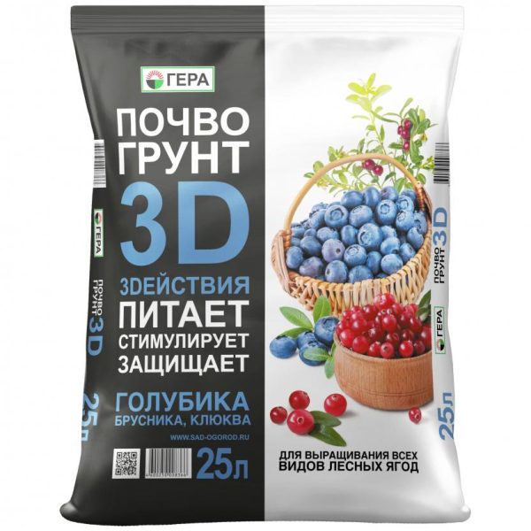 ГРУНТ ГЕРА 3D ДЛЯ ГОЛУБИКИ, БРУСНИКИ И КЛЮКВЫ 25Л
