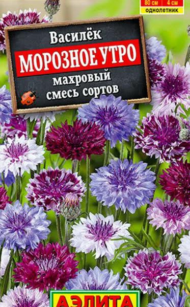 АЭЛИТА ВАСИЛЕК МОРОЗНОЕ УТРО МАХРОВЫЙ, СМЕСЬ СОРТОВ Ц/П 0,3 г