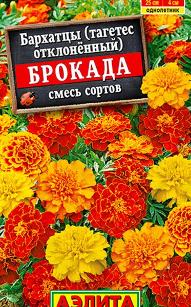 АЭЛИТА БАРХАТЦЫ БРОКАДА ОТКЛОНЕННЫЕ, СМЕСЬ СОРТОВ Ц/П 0,3 г