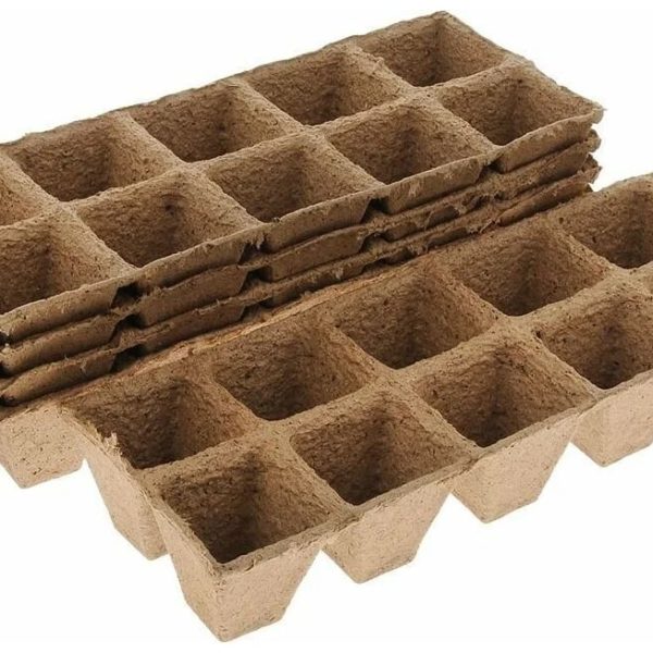 ТОРФЯНЫЕ ЯЧЕЙКИ 50*50ММ КВАДРАТНЫЕ НАБОР 5 ЛИСТОВ 60 ЯЧЕЕК (5 Л*12ЯЧ) ГАЗОНCITY