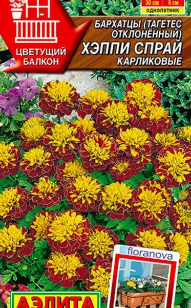 АЭЛИТА БАРХАТЦЫ ХЭППИ СПРАЙ КАРЛИКОВЫЕ Ц/П 7 шт