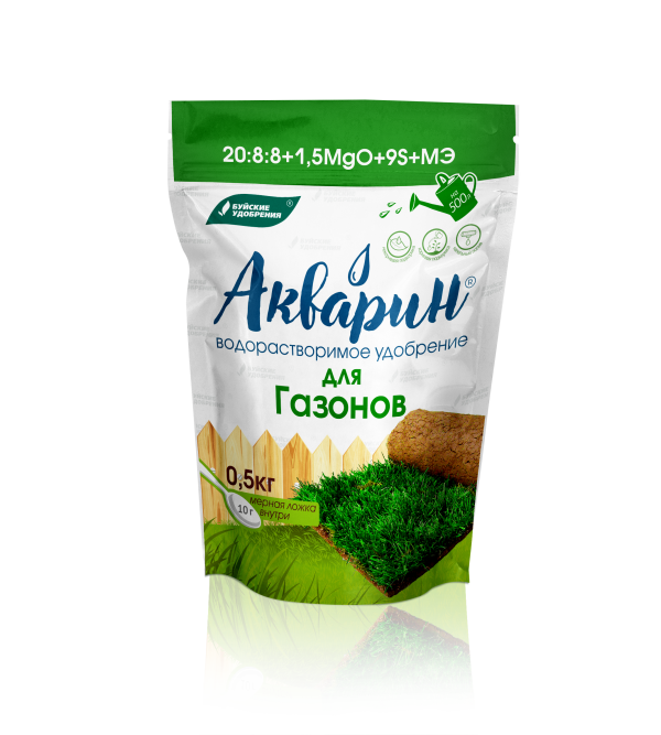 УД БУЙ ВОДОРАСТВОРИМОЕ АКВАРИН ДЛЯ ГАЗОНОВ, МАРКА 9  (ДОЙ-ПАК) 0,5 КГ /12/