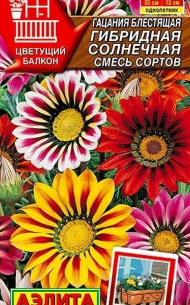 АЭЛИТА ГАЦАНИЯ ГИБРИДНАЯ СОЛНЕЧНАЯ, СМЕСЬ СОРТОВ Ц/П 5 шт