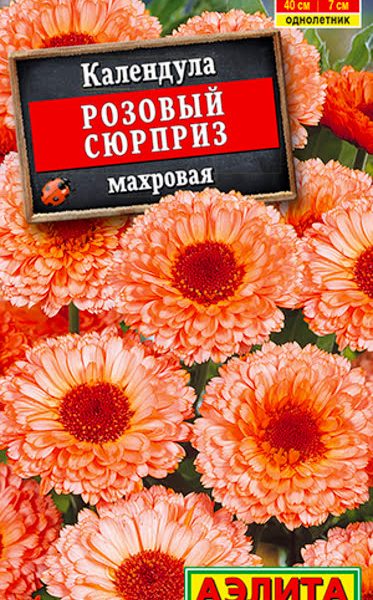 АЭЛИТА КАЛЕНДУЛА РОЗОВЫЙ СЮРПРИЗ МАХРОВАЯ Ц/П 0,3 г
