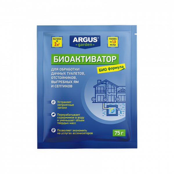 БИООЧИСТИТЕЛЬ ARGUS GARDEN AR-0307 Д/ВЫГР.ЯМ,ТУАЛ. 75ГР ПАКЕТ 35 ШТ