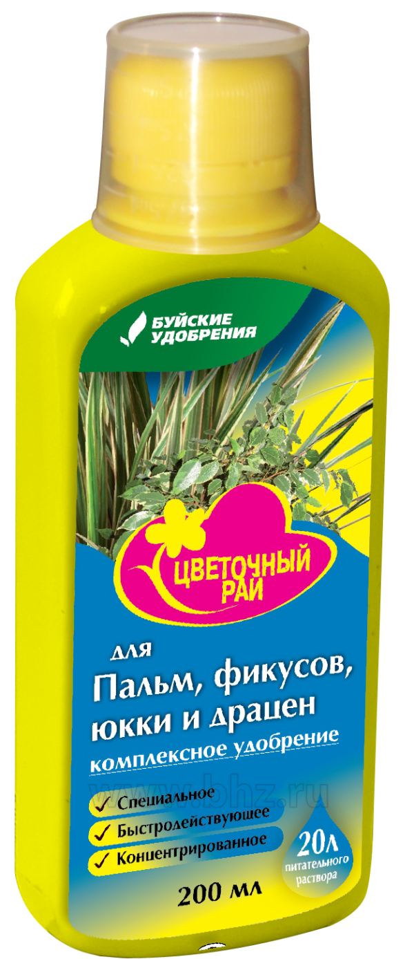 УД БУЙ ЖКУ ЦВЕТОЧНЫЙ РАЙ ПАЛЬМА, ФИКУС, ЮККИ, ДРАЦЕНА 0,2Л /12/