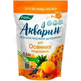 УД БУЙ ВОДОРАСТВОРИМОЕ АКВАРИН ДЛЯ ОСЕННИХ ПОДКОРМОК МАРКА 15 (ДОЙ-ПАК) 0,5КГ/12/