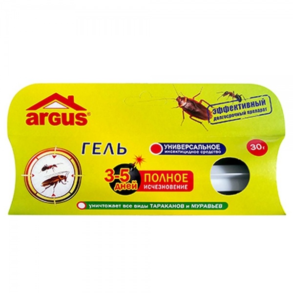 ГЕЛЬ ARGUS ТАРАКАНЫ,МУРАВЬИ ШПРИЦ 30ГР/50/