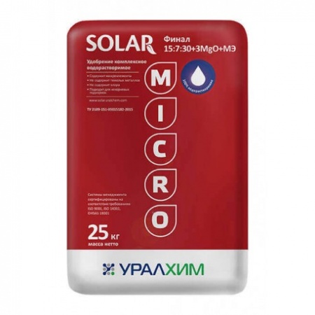 УДОБРЕНИЯ СОЛАР ФИНАЛ  (15:7:30+3MgО +МЭ) 25КГ