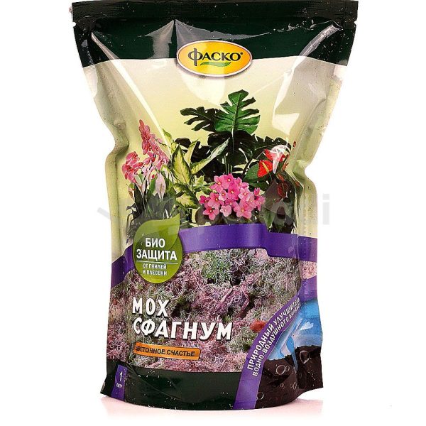 СУБСТРАТ СФАГНУМ МОХ 1Л ЦВЕТОЧНОЕ СЧАСТЬЕ ДОЙ-ПАК 20ШТ ФАСКО