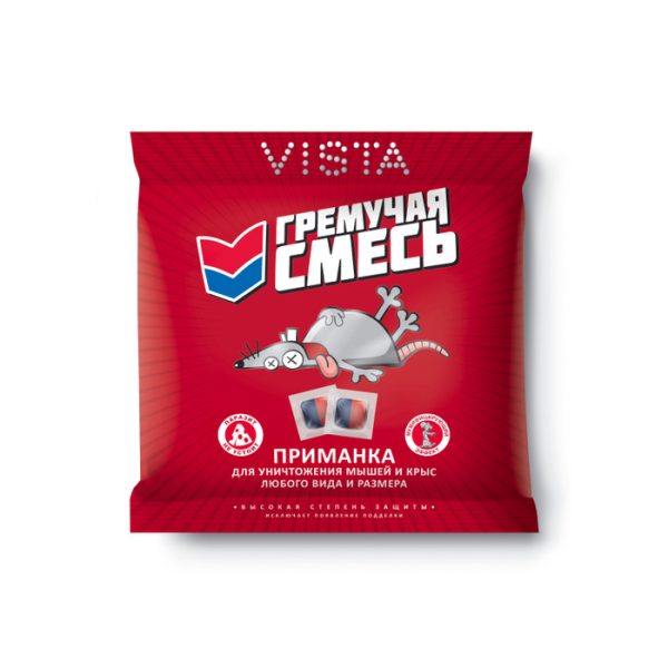 МЫШИ ГРЕМУЧАЯ СМЕСЬ МИКС (КРАСНАЯ) 2-Х КОМП., ТЕСТО-БРИКЕТ 200 ГР/ 50ШТ