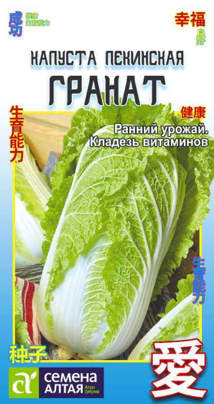 СЕМЕНА АЛТАЯ КАПУСТА ПЕКИНСКАЯ ГРАНАТ ЦП 0,3 ГР. АЗИАТСКИЙ ОГОРОД!